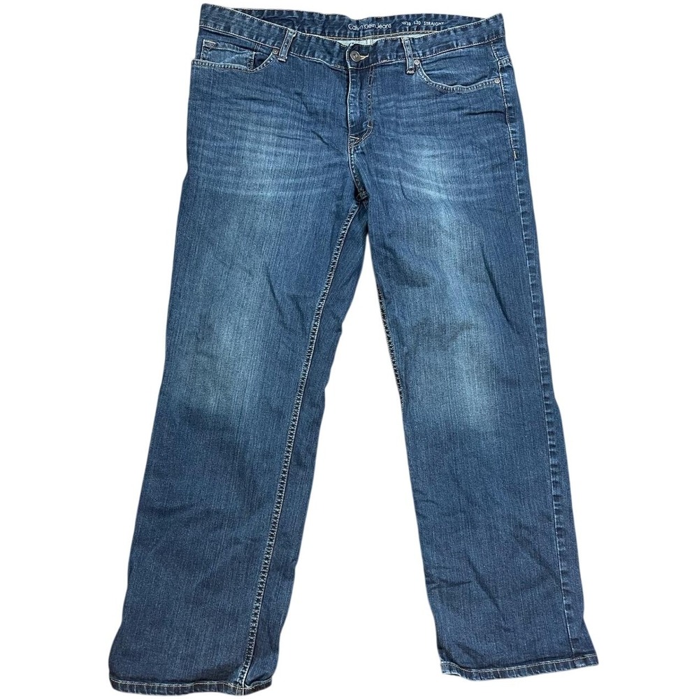 Calvin Klein Jeans Mens Straight Leg Blue Denim W38 L30 Medium Wash Classic